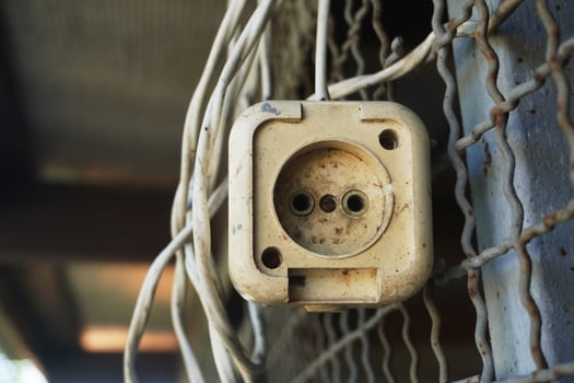 an old electrical outlet, an extension cord, which imagined itself to be the highest element of art, surpassing the imagination of the critic. photo