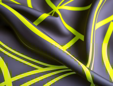 Abstract Geometric Textile Dark Grey Neon Yellow Fabric Design photo