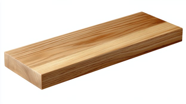 Natural oak wood plank displayed against a plain background for design purposes photo