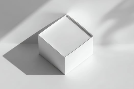 Minimalist Prep Box White Table with Shadows photo