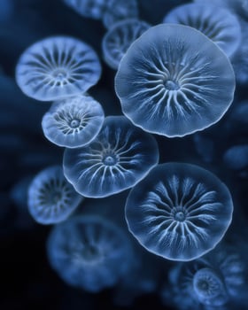 Elegant Coral Polyps Under Microscope photo