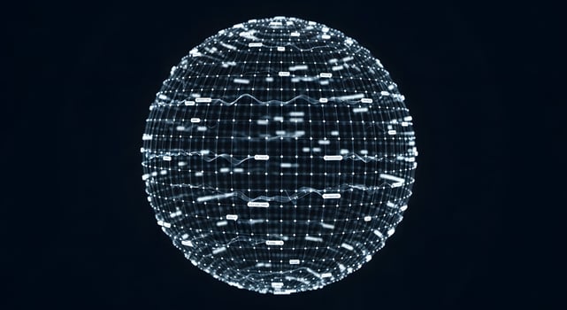 Abstract sphere with lines and dots on it photo