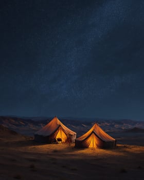 Vast Desert Dunes with Deep Shadows and Foggy Horizon Creating a Mysterious Mood photo