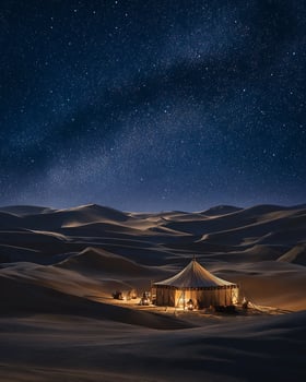 A Lone Sandstorm Forming in the Middle of a Wide and Empty Desert photo