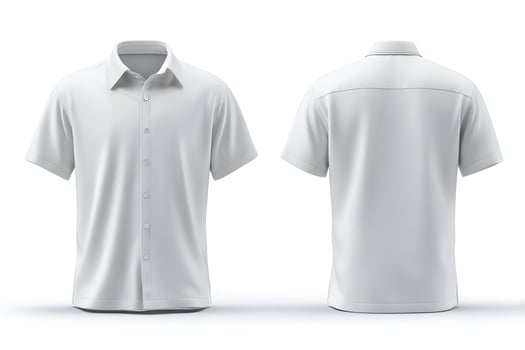 White men's shirt mockup template isolated on white background photo