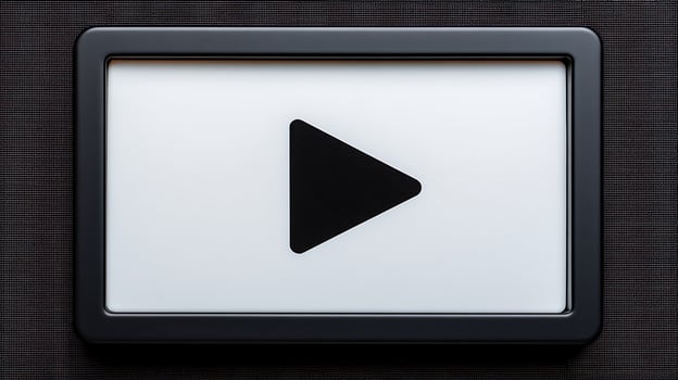 Play Button Icon on Digital Screen in Modern Technology Setting photo
