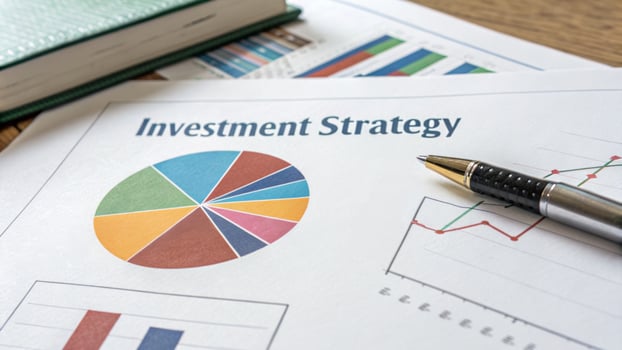 Tax finance budget, Financial accounting. Investment strategy pie chart financial report pen document business analysis. Payment, Debt, Penalty, Credit Bill, Businessman, Money Office photo