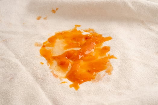 Dirty tomato sauce stain cloth photo