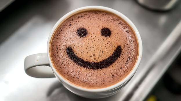 Cozy Hot Chocolate with a Smiley Face Brewed for a Happy Day. photo