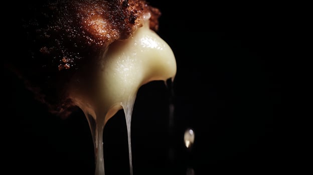 Delicious Melting Cheese Dripping From Toasted Bread. photo