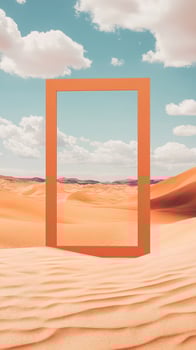 Desert Landscape with Orange Frame photo