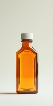 Amber Bottle with White Cap photo