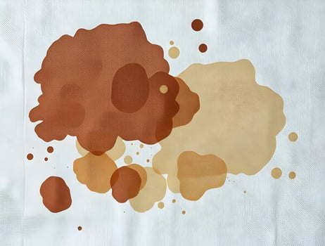 Abstract Brown and Beige Ink Splotches on Textured Canvas Artistic Background photo