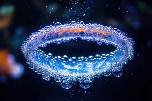 A ring of bubbles in an aquarium photo