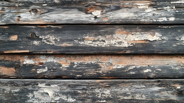 Weathered wooden planks show peeling paint and texture from years of exposure to the natural elements outside. photo