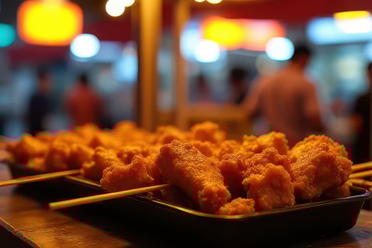 Crispy Fried Chicken Skewers at Night Market photo
