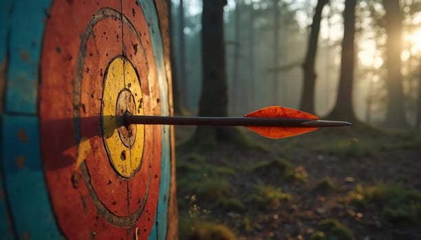 Arrow in Target in Forest photo