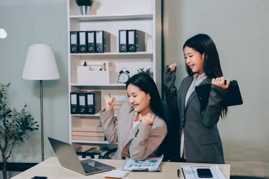 Two asian businesswomen in the office photo