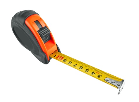 Tape measure on white photo