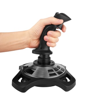 Computer joystick with hand photo