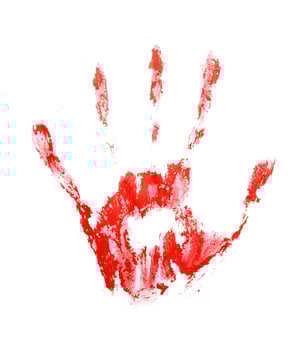 Red hand print photo