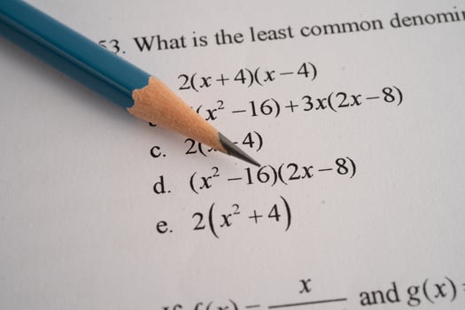 Pencil on mathematic exercise photo