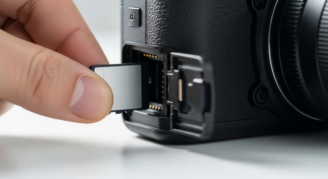 A person is holding a memory card in their hand photo