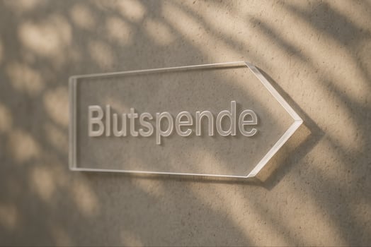 Blutspende Sign in Sunlit Wall With Shadows for Donation Awareness photo