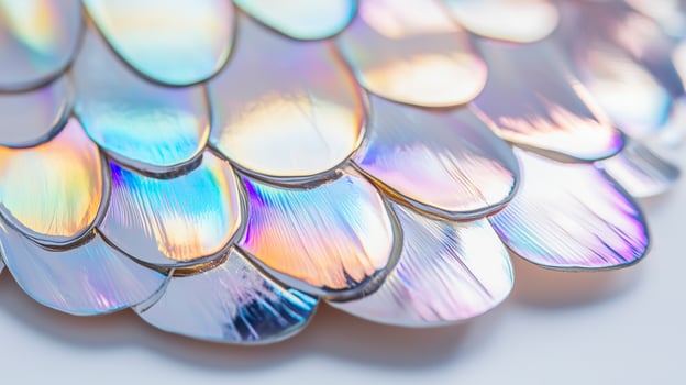 A close up of a metal plate with a rainbow colored design photo
