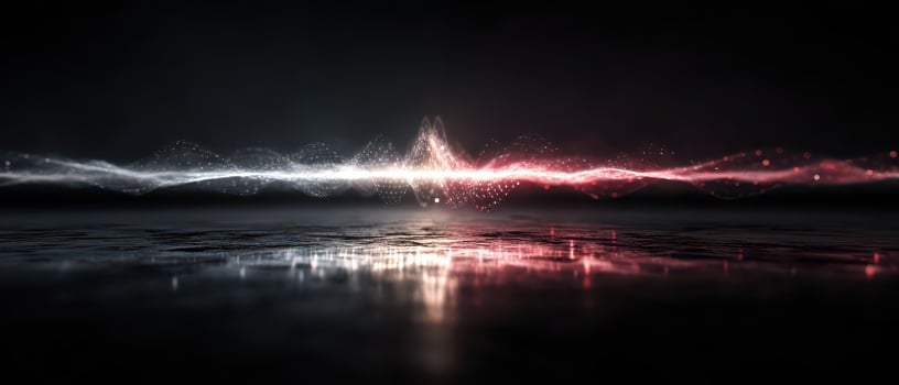 Abstract digital sound waves in vibrant colors photo