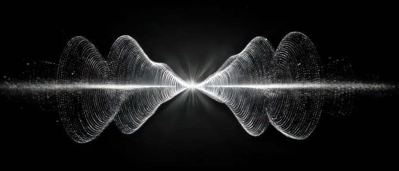 Sound waves visualized on dark bg photo