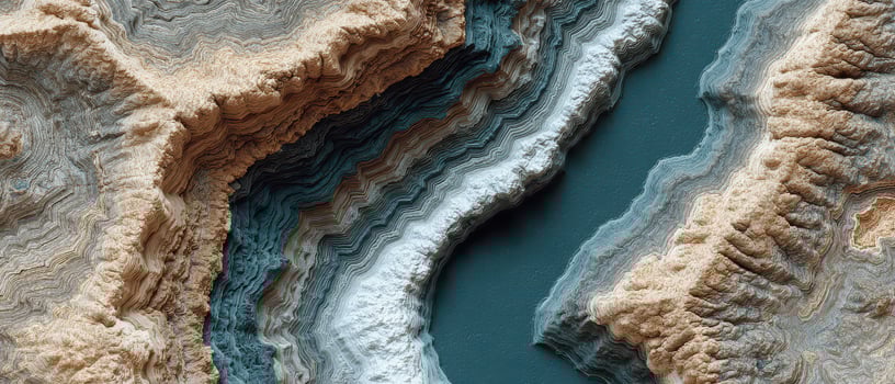 Stunning canyon river aerial view photo