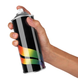 graffiti spray can on white photo