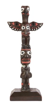 Totem Pole on white photo