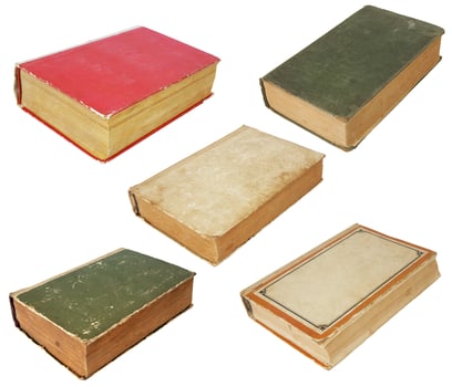 Five old books photo