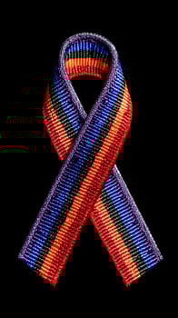 Vibrant Awareness Ribbon Glowing with Support and Hope. photo
