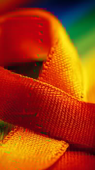 Vibrant Red and Orange Fabric Texture With Soft Colorful Background. photo