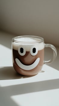 A Happy Face Coffee Mug Bringing Joy and Warmth in the Morning. photo