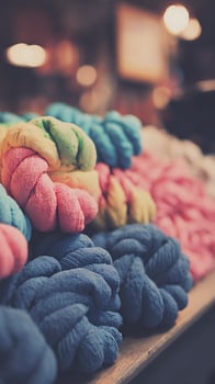 Cozy Colorful Braided Ropes Creating Warm Ambiance. photo
