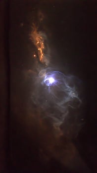 Cosmic Dance of Light and Nebula in the Vast Universe. photo