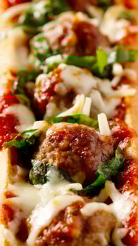 Delicious Meatball Sub Sandwich with Melted Cheese and Marinara Sauce. photo