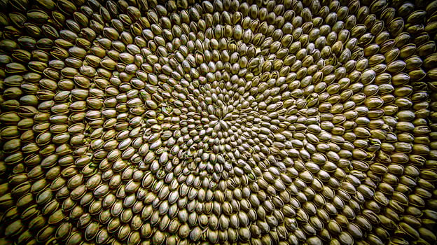 Detailed Overhead View of a Natural Sunflower Seed Pattern. photo