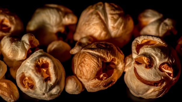 Golden Corn Kernels Bursting with Flavor, Detailed Macro View. photo