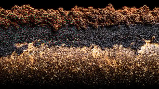 Rich Coffee Grounds Texture Abstract Macro Shot. photo