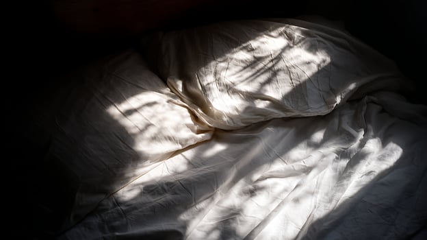 Sunlit Serenity Warm Blanket Peaceful Sleep Morning Rays. photo