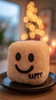 Sweet Treat with a Smiling Face and Festive Lights for a Happy Occasion. photo