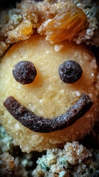 Sweet Surprise Smiley Face Cookie Made With Delicious Festive Ingredients. photo