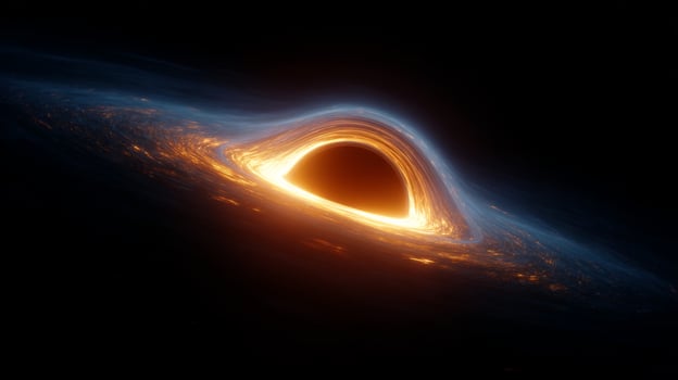 Stellar black hole surrounded by luminous accretion disk in cosmic space capturing the essence of the universe's mysteries photo