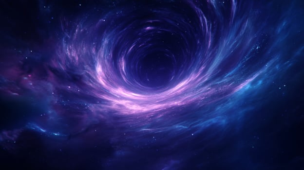 Swirling Nebula and Cosmic Vortex in Deep Space with Stars and Colorful Gas Clouds photo