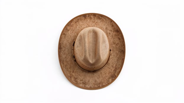 Close-up of a cowboy hat on a white background, without shadows photo